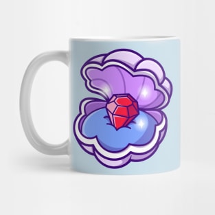 Diamond In Pearl Shell Cartoon Mug